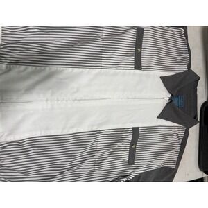 Vintage Tropi-Cool Full Zip Up Banded Shirt Color Block Large Taiwan Stripes